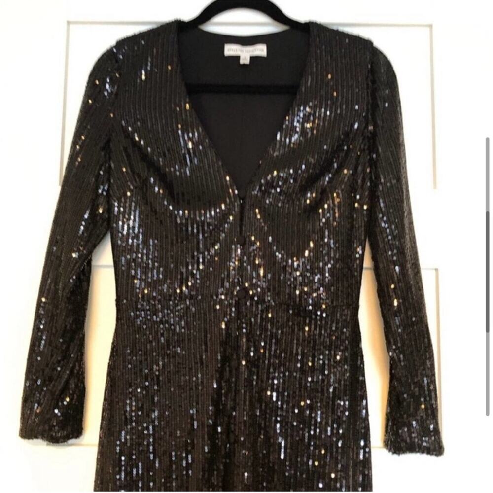 Dress the Population Black Sequin Full Length Gown - Picture 4 of 5